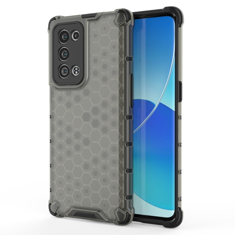 

For OPPO Reno6 Pro+ 5G Shockproof Honeycomb PC + TPU Protective Case(Black)