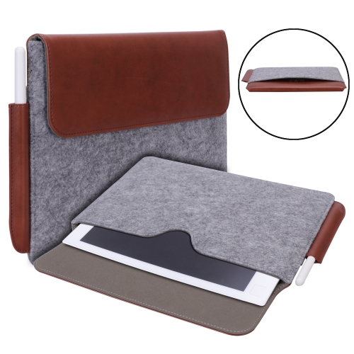 

For reMarkable 2 10.3 inch 2020 PU + Felt Material Vertical Flip Briefcase with Pencil Case & Wallet(Brown)