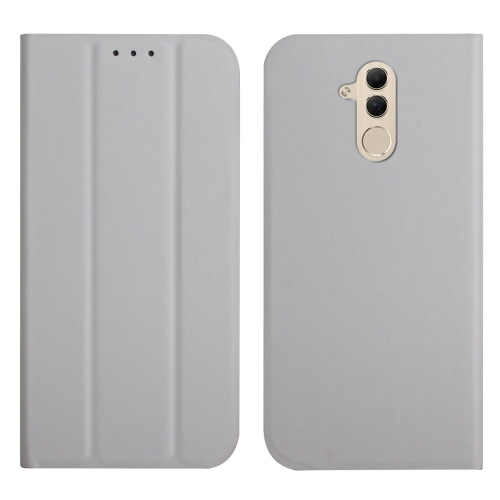 

For Huawei Mate 20 Lite 3-Folding Ultrathin Skin Feel Magnetic Solid Color Horizontal Flip Leather Case with Holder(Grey)