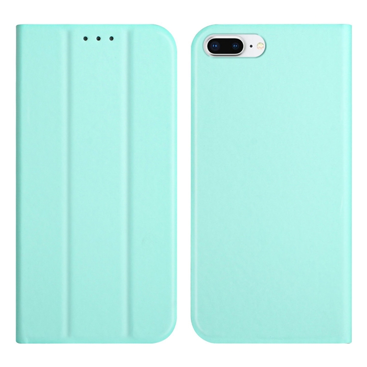 

3-Folding Ultrathin Skin Feel Magnetic Solid Color Horizontal Flip Leather Case with Holder For iPhone 7 Plus / 8 Plus(Mint Green)