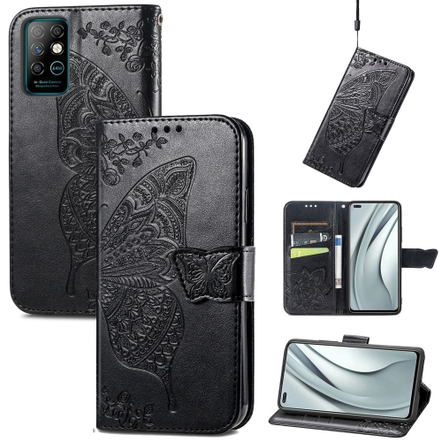 

Butterfly Love Flowers Embossed Horizontal Flip Leather Case with Holder & Card Slots & Wallet & Lanyard For Infinix Note 8(Black)