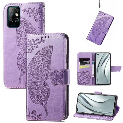 

Butterfly Love Flowers Embossed Horizontal Flip Leather Case with Holder & Card Slots & Wallet & Lanyard For Infinix Note 8(Light Purple)