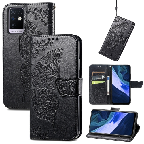 

Butterfly Love Flowers Embossed Horizontal Flip Leather Case with Holder & Card Slots & Wallet & Lanyard For Infinix Note 10(Black)