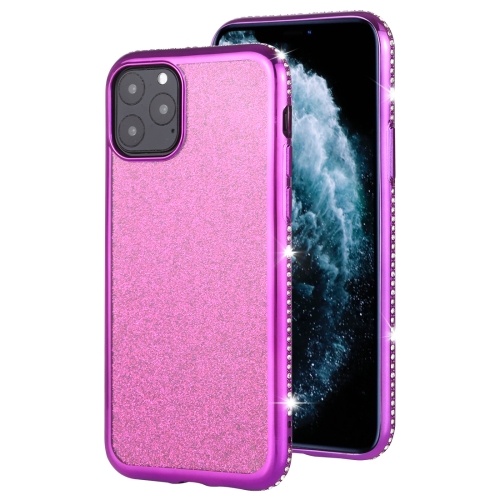 

For iPhone 11 Pro Diamond Encrusted Flash Powder TPU Case(Purple)