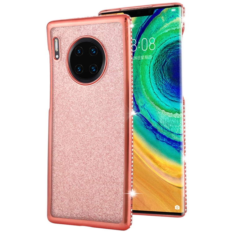

For Huawei Mate 30 Pro Diamond Encrusted Flash Powder TPU Case(Rose Gold)