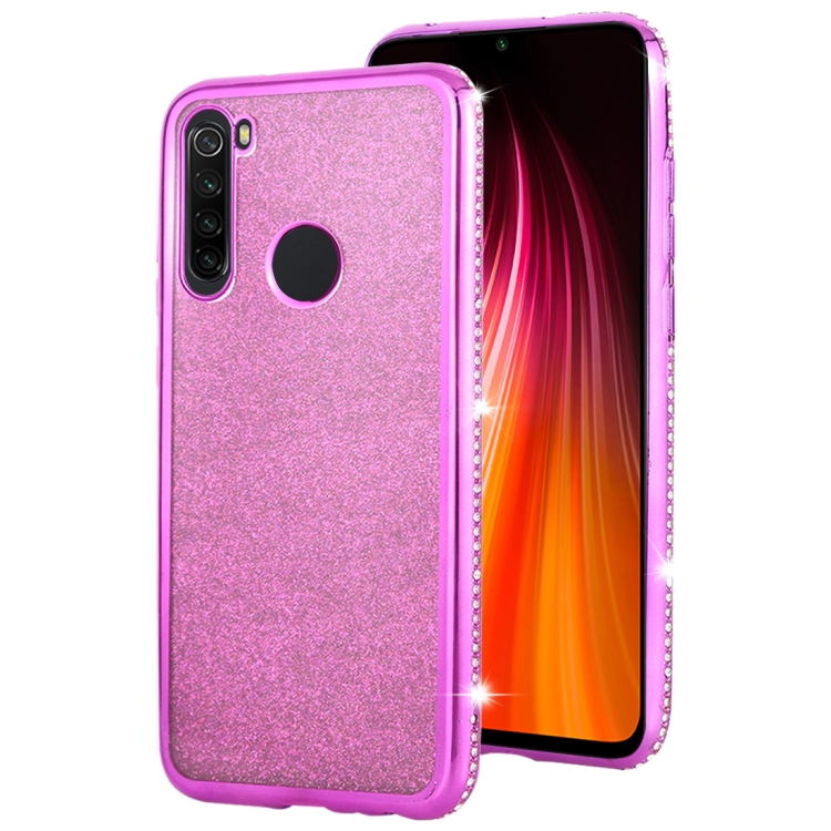 

For Xiaomi Redmi Note 8 Diamond Encrusted Flash Powder TPU Case(Purple)