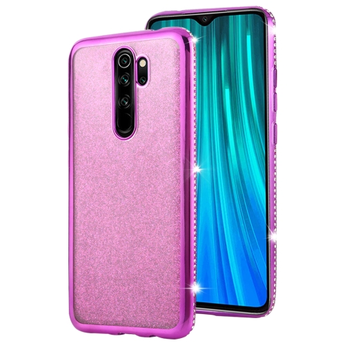 

For Xiaomi Redmi Note 8 Pro Diamond Encrusted Flash Powder TPU Case(Purple)