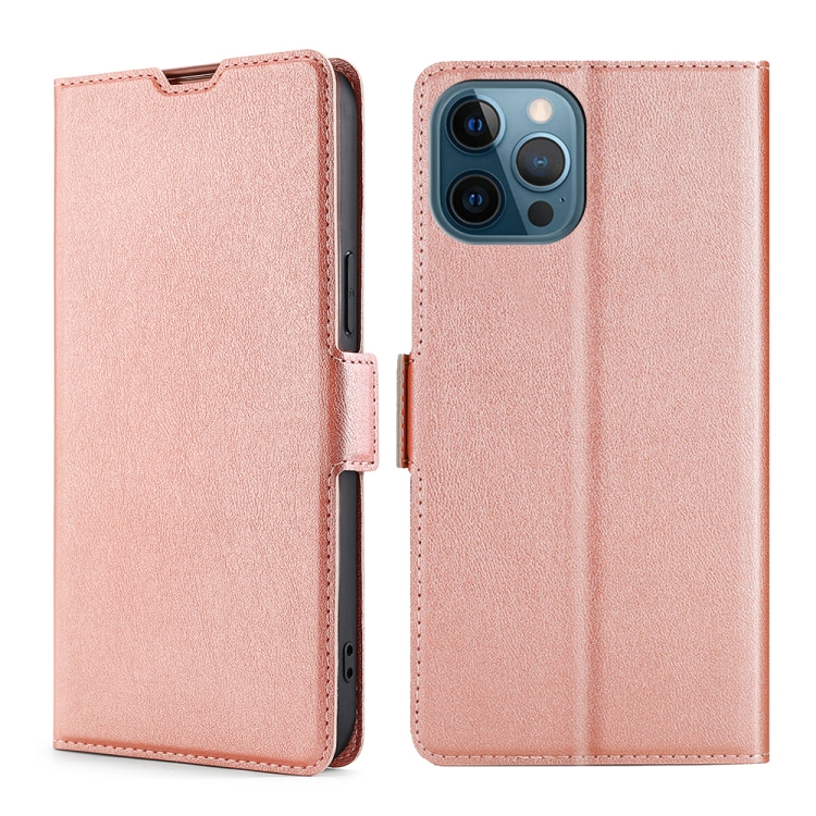 

Ultra-thin Voltage Side Buckle PU + TPU Horizontal Flip Leather Case with Holder & Card Slot For iPhone 13 Pro(Rose Gold)