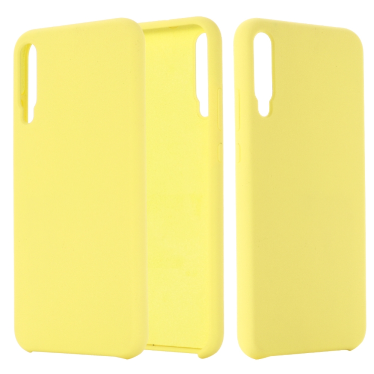 

For Huawei Honor Play 3 Solid Color Liquid Silicone Dropproof Full Coverage Protective Case(Yellow)