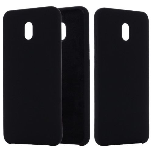

For Xiaomi Redmi 8A Solid Color Liquid Silicone Dropproof Full Coverage Protective Case(Black)