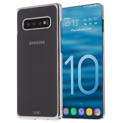 

For Galaxy S10 GEBEI Shockproof Plating PC Protective Case(Silver)