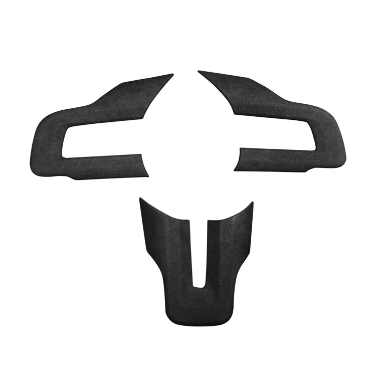 

Car Suede Wrap Steering Wheel Decorative Cover for Ford Mustang 2015-2021, Left Drive(Black Grey)