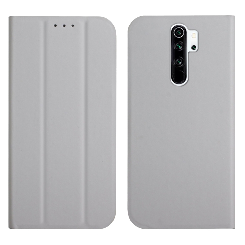 

For Xiaomi Redmi 9 3-Folding Ultrathin Skin Feel Magnetic Solid Color Horizontal Flip Leather Case with Holder(Grey)