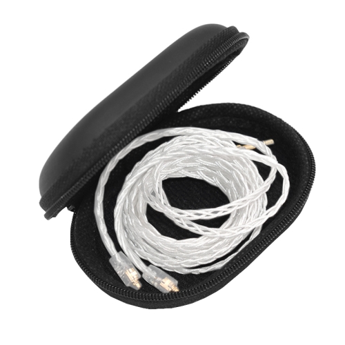 

KZ Portable PU Leather Oval Data Cable Charger Earphone Storage Box(Black)