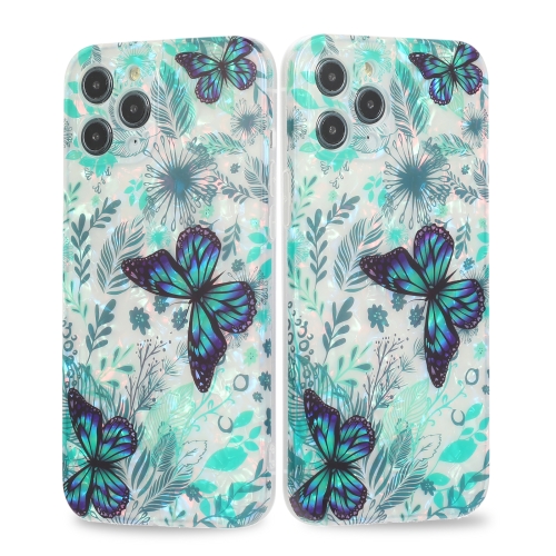 

Butterfly Shell Colorful Series Pattern IMD TPU Shockproof Case For iPhone 11 Pro Max(Green)