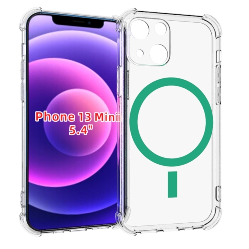 

MagSafe Magnetic Alpha A Texture TPU Four-corner Shockproof Protective Case For iPhone 13 mini(Green)