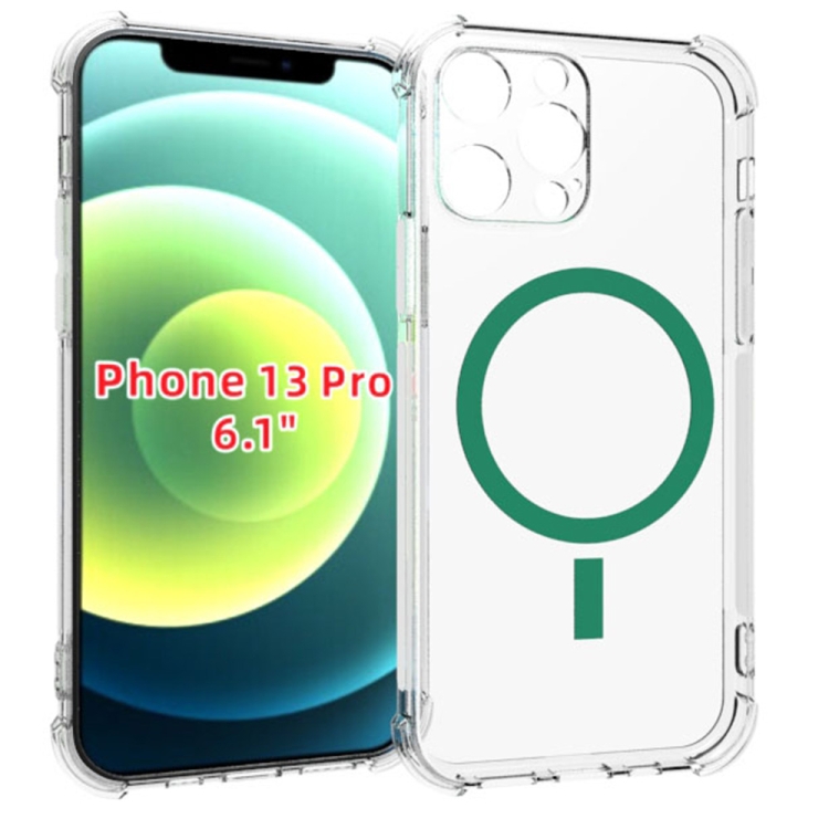 

MagSafe Magnetic Alpha A Texture TPU Four-corner Shockproof Protective Case For iPhone 13 Pro(Green)