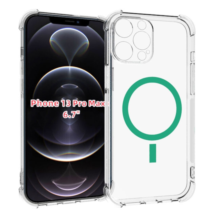 

MagSafe Magnetic Alpha A Texture TPU Four-corner Shockproof Protective Case For iPhone 13 Pro Max(Green)