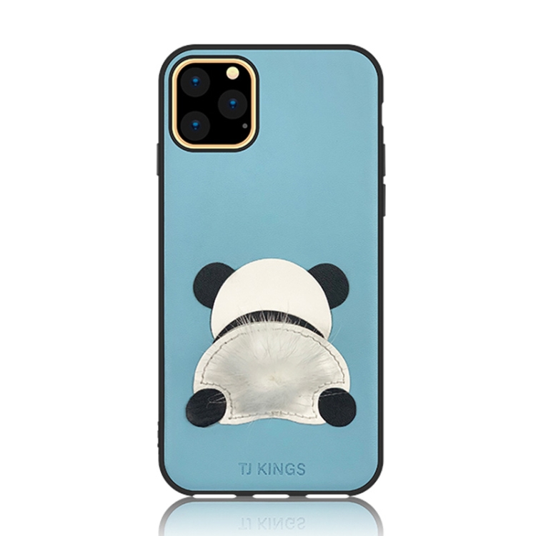 

For iPhone 11 TJ KINGS Cartoon Series Shockproof TPU + Stitching Leather Case(Blue Panda)