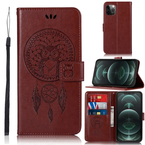 

Wind Chime Owl Embossing Pattern Horizontal Flip Leather Case with Holder & Card Slots & Wallet For iPhone 13 Pro(Brown)