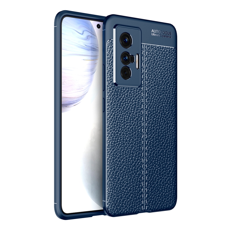 

For vivo X70 Litchi Texture TPU Shockproof Case(Blue)