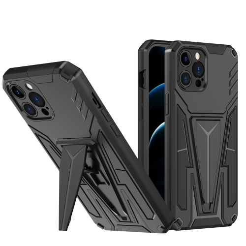 

Super V Armor PC + TPU Shockproof Case with Invisible Holder For iPhone 12 Pro Max(Black)