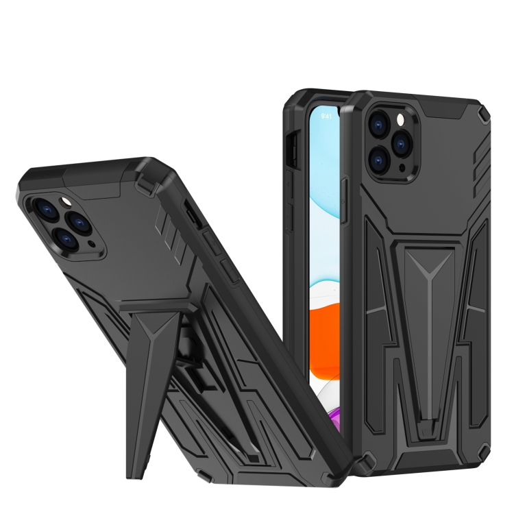 

Super V Armor PC + TPU Shockproof Case with Invisible Holder For iPhone 11 Pro Max(Black)