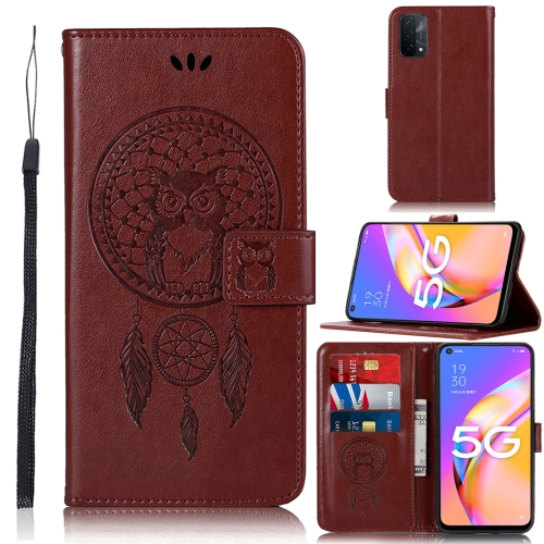 

For OPPO A93 5G Wind Chime Owl Embossing Pattern Horizontal Flip Leather Case with Holder & Card Slots & Wallet(Brown)