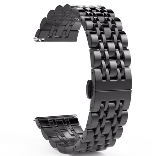 

20mm Women Version Seven-beads Steel Replacement Strap Watchband(Black)