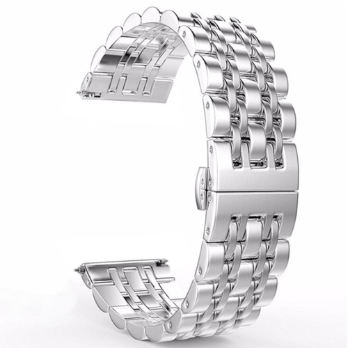 

20mm Women Version Seven-beads Steel Replacement Strap Watchband(Silver)