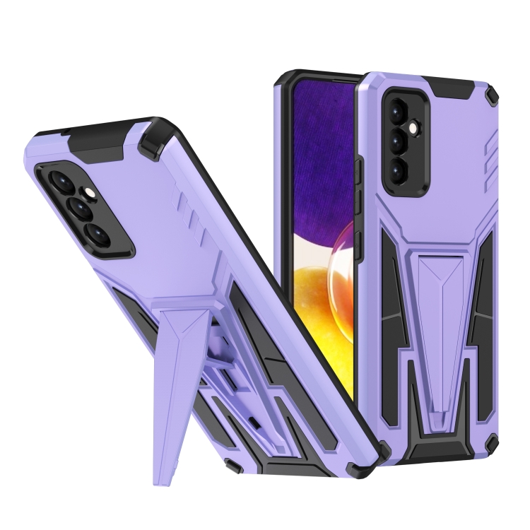 

For Samsung Galaxy A82 Super V Armor PC + TPU Shockproof Case with Invisible Holder(Purple)