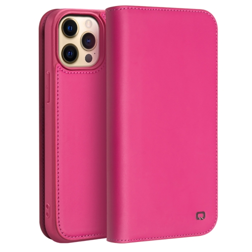 

QIALINO Business Horizontal Flip Leather Case with Holder & Card Slots & Wallet For iPhone 13 Pro (Rose Red)