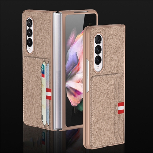 For Samsung Galaxy Z Fold3 5G GKK Ultra-thin Shockproof Leather Protective Case(Gold)