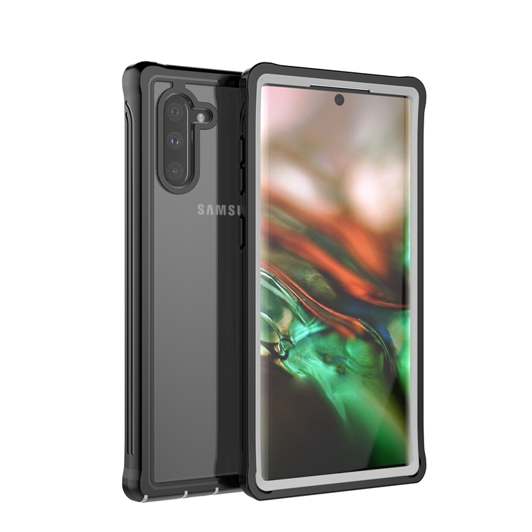 

For Samsung Galaxy Note10 Waterproof Dustproof Shockproof Transparent Acrylic Protective Case(Black)
