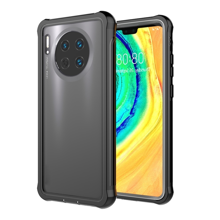 

For Huawei Mate 30 Waterproof Dustproof Shockproof Transparent Acrylic Protective Case(Black)