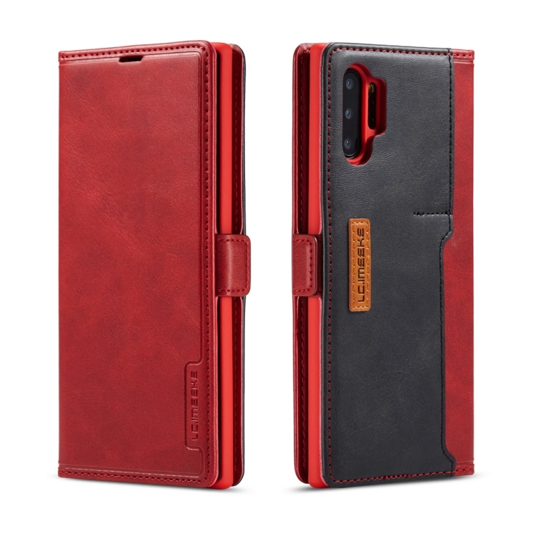 

For Galaxy Note 10+ LC.IMEEKE LC-001 Series PU + TPU Color Matching Frosted Horizontal Flip Leather Case with Holder & Card Slot(Red)