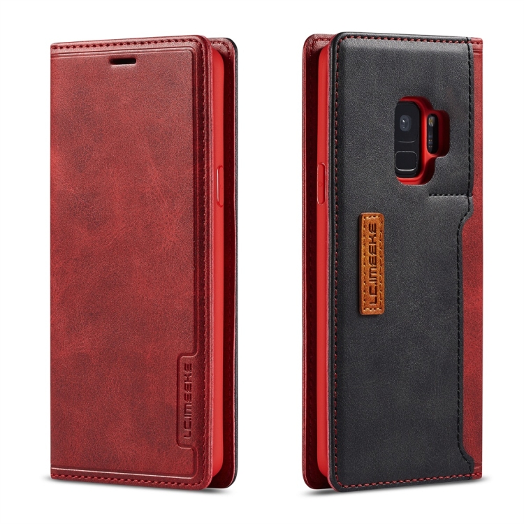 

For Galaxy S9+ LC.IMEEKE LC-001 Series PU + TPU Color Matching Frosted Horizontal Flip Leather Case with Holder & Card Slot(Red)