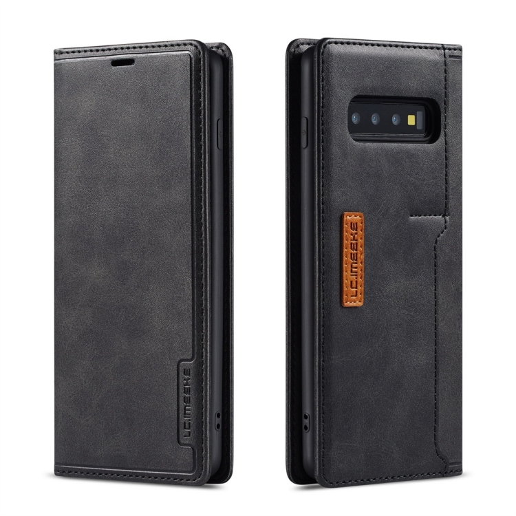 

For Galaxy S10 LC.IMEEKE LC-001 Series PU + TPU Color Matching Frosted Horizontal Flip Leather Case with Holder & Card Slot(Black)