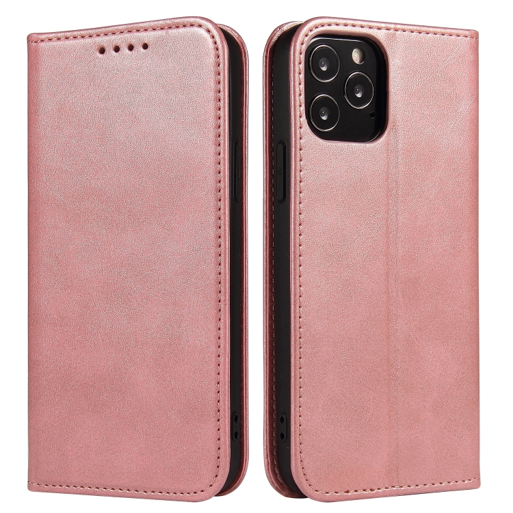

Calf Texture Magnetic Horizontal Flip Leather Case with Holder & Card Slots & Wallet For iPhone 13 Pro(Rose Gold)