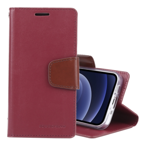 GOOSPERY SONATA DIARY Horizontal Flip Leather Case with Holder & Card Slots & Wallet For iPhone 13 mini(Wine Red)