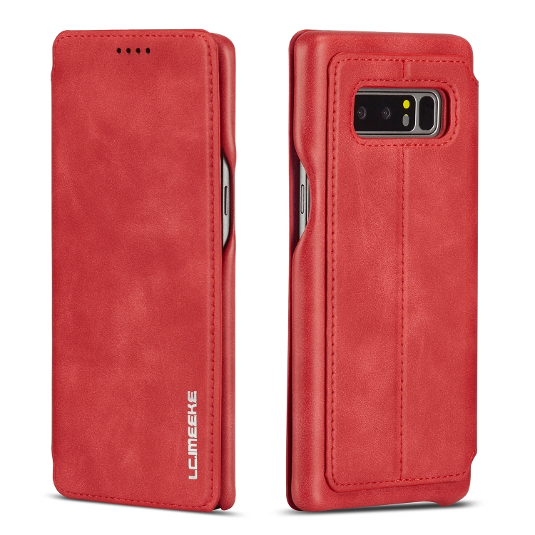 

For Galaxy Note 8 Hon Ancient Series Leather Case with Card Slots & Holder & Wallet(Red)