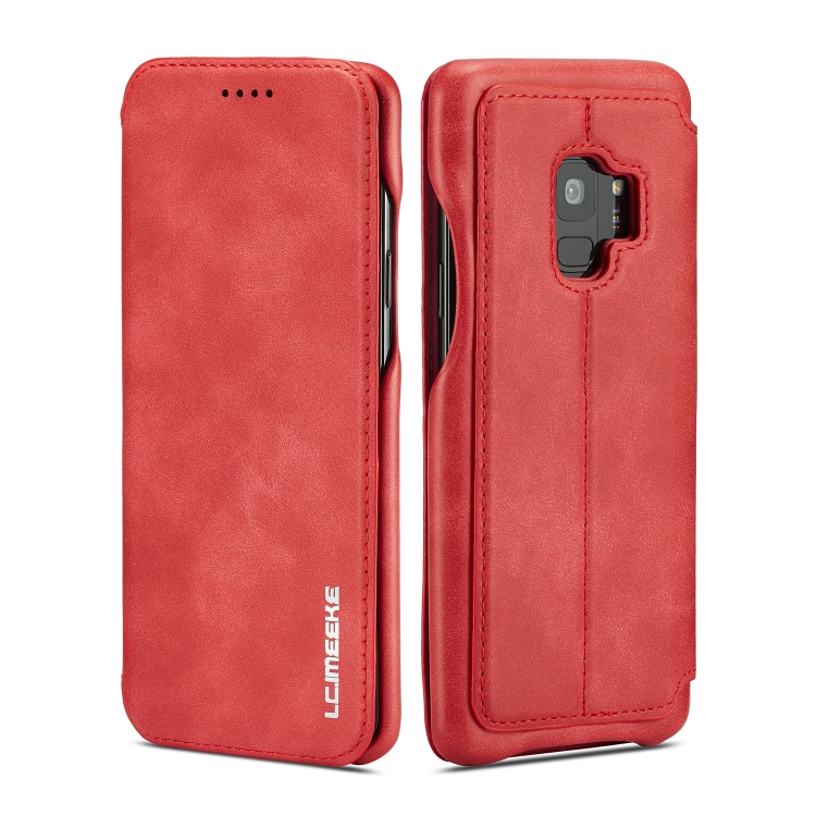 

ForGalaxy S9 Hon Ancient Series Leather Case with Card Slots & Holder & Wallet(Red)