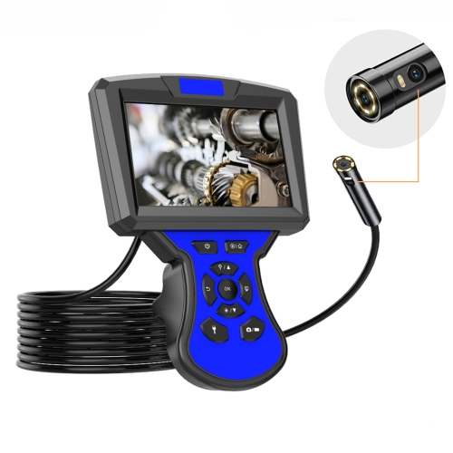 

M50 1080P 5.5mm Dual Lens HD Industrial Digital Endoscope with 5.0 inch IPS Screen, Cable Length:10m Hard Cable(Blue)