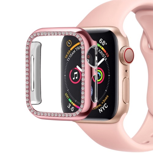 

For Apple Watch Series 5 & 4 40mm / 3 & 2 & 1 38mm PC Diamond Smart Watch Protective Case(Rose Powder)