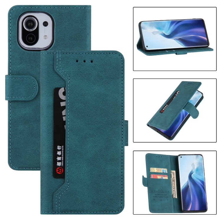 

For Xiaomi Mi 11 Lite Reverse Buckle Horizontal Flip PU Leather Case with Holder & Card Slot & Wallet(Lake Blue)