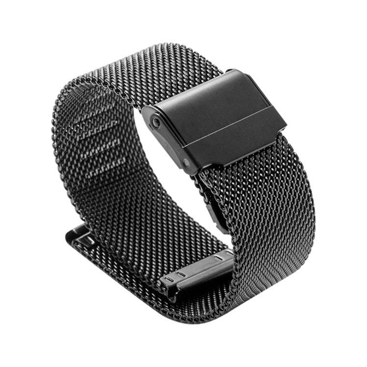 

22mm 304 Stainless Steel Double Buckles Replacement Strap Watchband(Black)