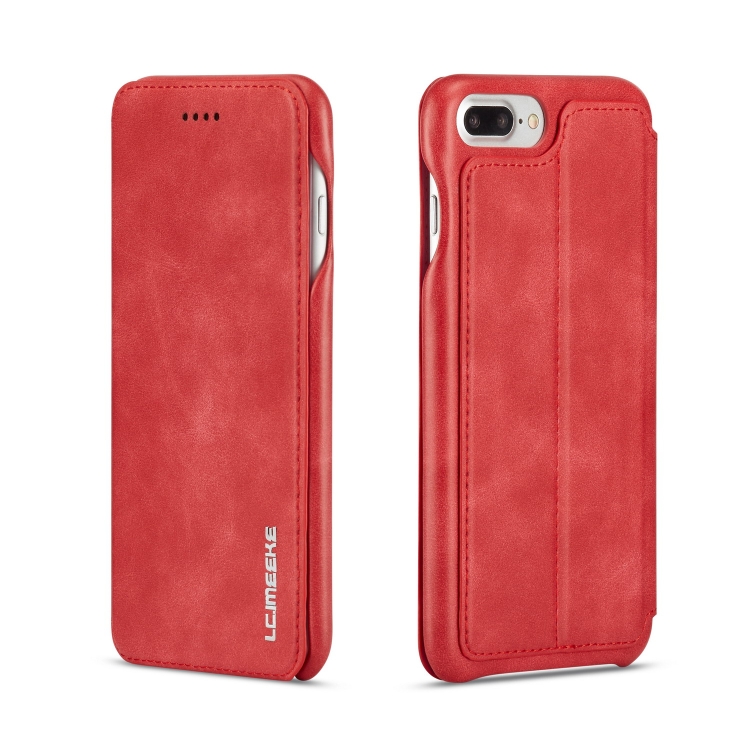 

For iPhone 6 Plus Hon Ancient Series Leather Case with Card Slots & Holder & Wallet(Red)