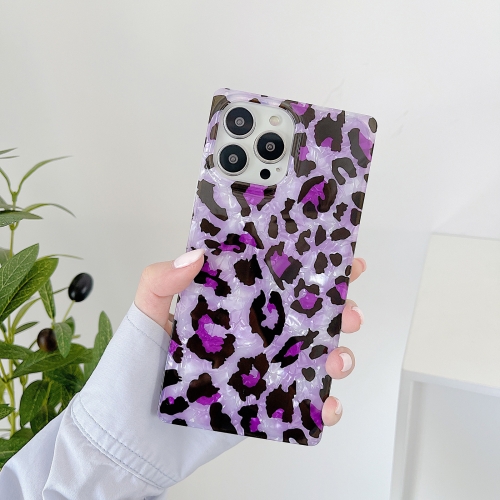 

Shell Leopard Pattern Soft TPU Straight-Edge Protective Case For iPhone 13 Pro Max(Purple)