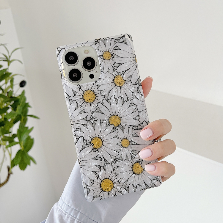 

Shell Pattern Shockproof Square Protective Case For iPhone 13(Little Daisy)