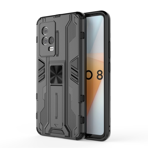 

For vivo iQOO 8 Supersonic PC + TPU Shock-proof Protective Case with Holder(Black)